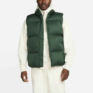 Gilet matelassé décontracté pour homme, sans manches, avec fermeture éclair, résistant à l'eau, 100 % polyester, écologique, pour l'hiver et les activités de plein air - Product Image 1