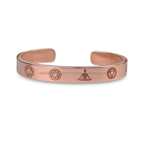 Bracelet en cuivre magnétique thérapeutique Seven Chakra Kada pour la circulation sanguine - Product Image 6
