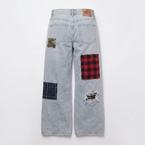 Jeans de Mezclilla de Cintura Alta con Parches, Ligeros, Desgastados, de Corte Holgado, Estilo Casual, Tela de Algodón para Primavera, ODM OEM - Product Image 2