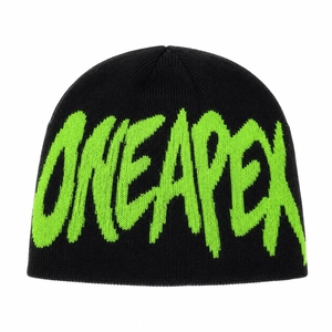 Custom Black Knit Beanie Hat Neon Green Custom Logo Ribbed <b>Winter</b> <b>Cap</b> Unisex Streetwear Fashion Headwear Wholesale - Product Image 1