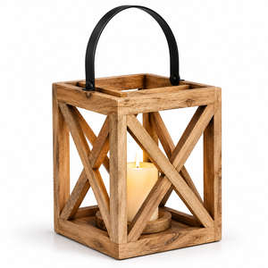 Modern wooden <b>candle</b> <b>lantern</b> crafted <b>for</b> decorative displays suitable <b>for</b> living spaces dining areas and <b>outdoor</b> settings - Product Image 5