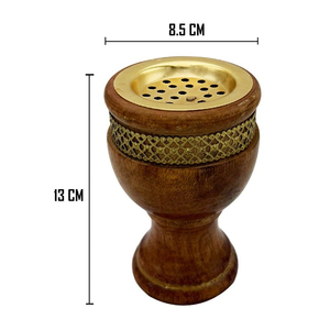 Wooden Cup Bakhoor Burner Handcrafted Goblet Design With Removable Gold <b>Top</b> Tray. Traditional Arabian Incense Holder For Home - Product Image 5
