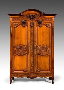 Luxury Handcrafted Solid Wood 2 Door <b>Wardrobe</b> Ornate French Floral Carving Premium Honey Oak Finish - Product Image 6