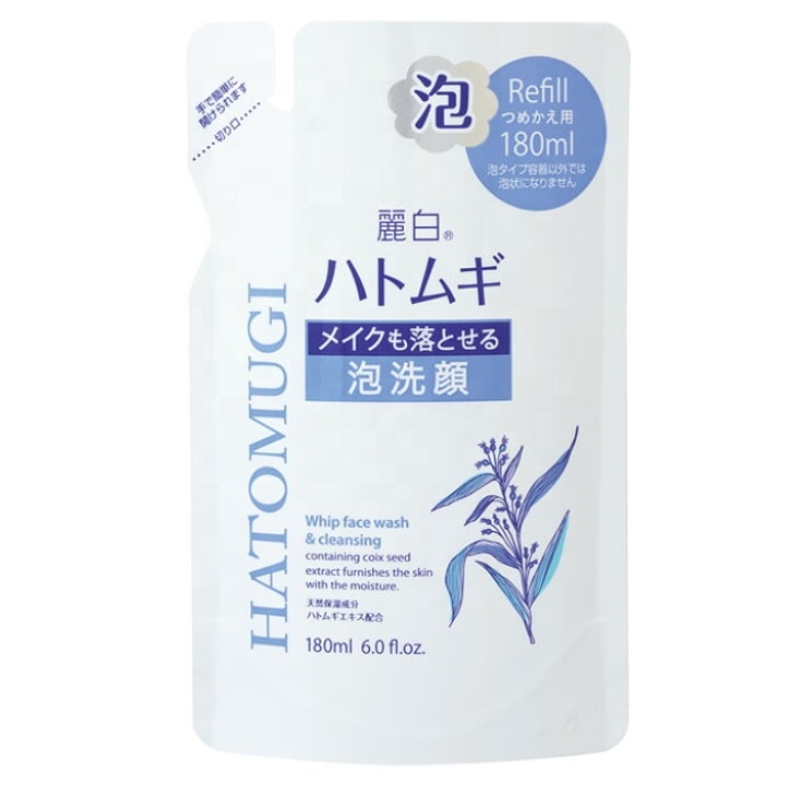 Recharge de démaquillant pour le visage à l'orge perlé du japon 180ml Hatomugi produits de soins de la peau en gros produit le plus vendu