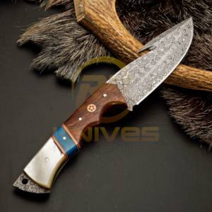 Cuchillo de Caza Personalizable DIY OEM de Acero de Damasco con Mango de Hueso - Cuchillos RB de 8 Pulgadas de Longitud Total, Garantía de 3 Años, Cuchillo Premium - Product Image 2