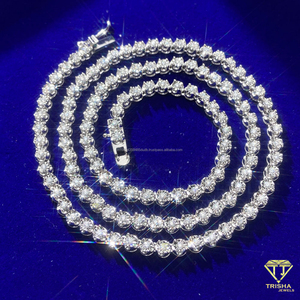 Brilliant Round Cluster <b>Necklace</b> With Repeating Stone Links Elegant <b>Tennis</b> Chain Jewelry For Women Luxury Fashion - Product Image 2