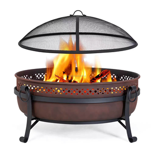 Iron <b>Fire</b> Pit With Stand And Mesh Cover Exclusive Quality Round Shape <b>Fire</b> Pit For Indoor And Outdoor Use - Product Image 1