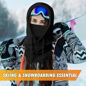 Cagoule thermique en polaire pour l'hiver, coupe-vent, masque intégral avec cordon de serrage, cache-cou pour moto, cyclisme, sports de plein air - Product Image 3