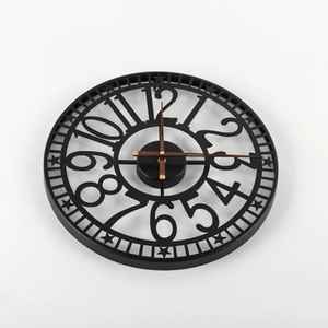 Luxury Large <b>Wall</b> <b>Clock</b> Industrial Black Metal Roman Numeral Skeleton Design Silent Timepiece for Hotel Restaurant Lobby <b>Decor</b> - Product Image 5