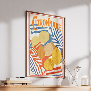 Tableau mural sur toile pour cuisine, affiche illustrée de boisson au citron, impression décorative murale moderne pour boissons - Product Image 3