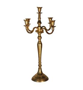 Candelabro de Metal de 5 Brazos con Acabado Dorado, Última Tendencia en Decoración para el Hogar y Bodas, Centro de Mesa, Candelabro de Piso - Product Image 1