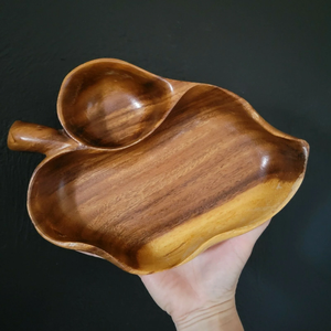 Luxury 4 Pieces Tableware Leaf Shape Wooden Bowl Set Premium quality Eco-Friendly <b>Pasta</b> Ice-Cream Dessert Server Bowl - Product Image 3