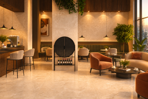 Carreaux de porcelaine vitrifiée Earth Vibes 600x1200mm, finition mate, 9mm, antidérapants, résistants au feu, pour salle de bain minimaliste - Product Image 2