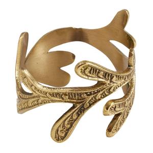 Leaf Shape Brass Napkin Rings 4.5cm Classic Design Durable <b>Table</b> Decoration Wedding Use - Product Image 4