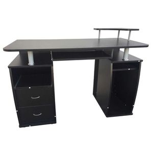 Scrivania Moderna Nera con Cassetti per Ufficio Domestico, in MDF e Metallo, per Uso Specifico - Product Image 2