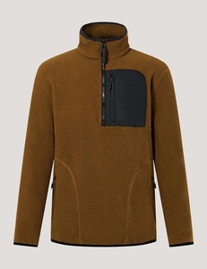 Chaqueta de Forro Polar Sherpa para Hombre, Cuello Alto, Media Cremallera, Prenda Exterior Suave para el Invierno y Viajes Diarios - Product Image 5