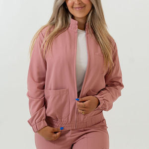 Blouses d'infirmière pour femmes, confortables, à manches longues, et pantalons droits, extensibles, en spandex et polyester, pour hôpital. - Product Image 3