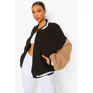 Veste varsity courte d'hiver pour femme avec rembourrage en coton, fermeture à boutons en corne, séchage rapide et respirante, capuche amovible - Haute qualité - Product Image 1