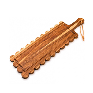 Tabla de Cortar Extra Grande de Madera de Acacia Natural, con Borde Festoneado, para Acción de Gracias, Navidad, Bodas, Venta al Por Mayor - Product Image 1