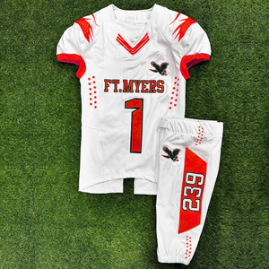 Tenue de football américain extensible et performante, personnalisable avec logo d'équipe, maillot et pantalon légers pour l'entraînement - Product Image 1