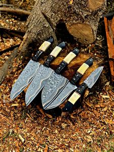 Juego de Cuchillos de Cocina Premium de 5 Piezas con Patrón Damasco, Cuchillos de Chef Profesionales Hechos a Mano, Mango Personalizado, Venta al por Mayor - Product Image 6