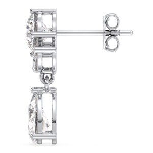 REYES Exquises boucles d'oreilles pendantes en or massif 14 carats avec moissanite taille poire 3,51 carats, bijoux minimalistes pour femme, cadeau d'anniversaire de mariage - Product Image 6