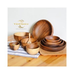 Tazón de Madera Natural, Vajilla Hecha a Mano de Primera Calidad para Servir Ensaladas y Frutas, para Compradores Mayoristas - Product Image 3