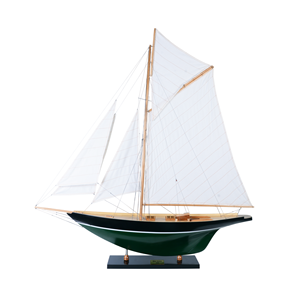 Modèle de voilier de luxe artisanal en bois écologique, peint à la main, grand format, décoration nautique de table - Product Image 1