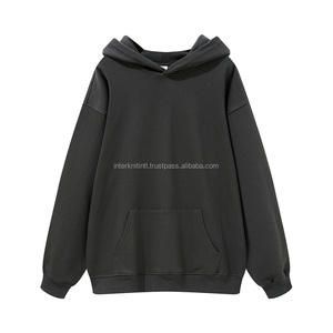 Hiver 2026 – Sweat à capuche Hip Hop en polaire 400G – Couleur unie, coupe classique, impression sérigraphiée, poche brodée, style décontracté - Product Image 5