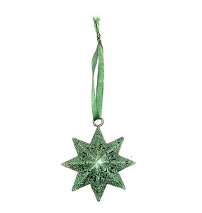 <b>Christmas</b> Hanging Metal Star Ornament Blue Glitter Decoration for <b>Tree</b> Home Party Holiday Decor Gift Piece Hanging Pendant - Product Image 1