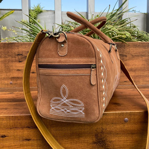 Vente en gros Bagages en cuir suédé pour l'extérieur Sac de voyage en cuir véritable Grande capacité Sacs de voyage unisexe - Product Image 3