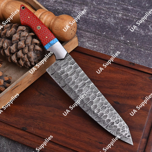 2026 New Design Damascus Steel Chef <b>Knife</b> Razor <b>Sharp</b> Full Tang Modern Style <b>Kitchen</b> <b>Knife</b> Gift Box Honeycomb Handle Luxury OEM - Product Image 3