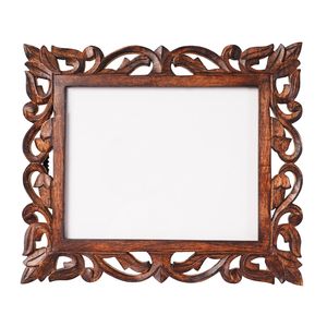 Hand Carved Mango Wood <b>Picture</b> <b>Frame</b>, Rustic Farmhouse Vintage Boho Decorative <b>Picture</b> <b>Frame</b>, Unique <b>Frame</b> with Real Feel - Product Image 3