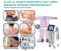 Appareil de massage lymphatique par pressothérapie à 24 airbags, pression d'air, corps entier, bras, jambes, drainage lymphatique, machine de pressothérapie pour amincir le corps