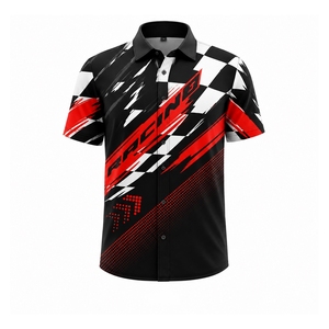 Chemises de course personnalisées à séchage rapide, boutonnées, avec logos pour équipe de pit crew F1, avec texte et design de couleur personnalisables - Product Image 6