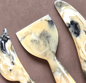 Large Resin <b>Cheese</b> <b>Knife</b> & Butter Spreader <b>Set</b> with Swirl Pattern Vibrant Homewares-Handheld Eco-Friendly Dishwasher Safe - Product Image 4