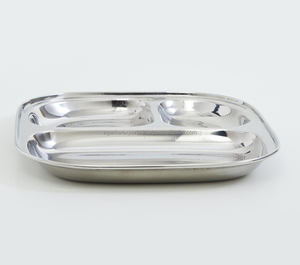 Assiette à compartiments en acier inoxydable européenne |   Vaisselle durable et réutilisable |   Logo OEM |   Fournisseur en gros - Product Image 4