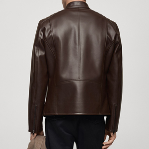 Solid Color Pu <b>Leather</b> Fashion <b>Men</b> <b>Jacket</b> Winter Fashion <b>Men</b> <b>Leather</b> <b>Jacket</b> New Arrival <b>Leather</b> <b>jackets</b> - Product Image 2