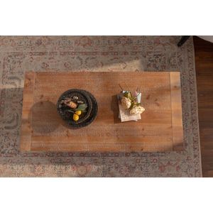 Large 2-Tier Rustic <b>Rectangle</b> Solid Wood <b>Coffee</b> <b>Table</b> with Storage Shelf for Living Room or Office Apartment - Product Image 2