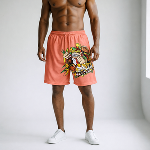 Men's <b>Burgundy</b> Solid Mid Waist Elastic Drawstring Casual Woven 100% Polyester <b>Shorts</b> Pockets Front Quick Dry Breathable Style - Product Image 3