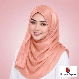 Pañuelo Hijab Liso Premium Personalizado Zimmy Choo, Sensación de Seda, Suave, Envoltura para la Cabeza, Fabricante Textil OEM ODM Personalizado - Product Image 1