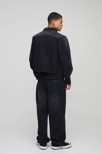 Chaqueta Vaquera Slim de Invierno para Hombre, Personalizada, de Alta Calidad, con Estampado Digital, Cierre de Botones, Cuello Alto y Mangas Largas - Product Image 5