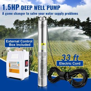 Bomba Sumergible para Pozos Profundos de 1.5 HP, 115 V/60 Hz, con Caudal de 37 GPM, Altura de Elevación de 276 Pies, Acero Inoxidable de 4 Pulgadas, Cable de 33 Pies y Caja de Control Externa - Product Image 2