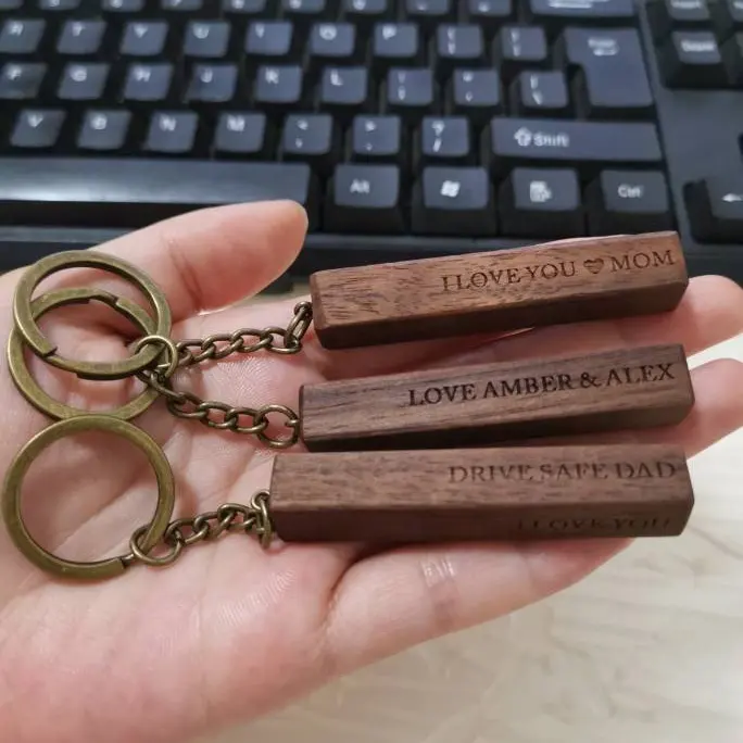 Holz rohling Schlüssel bund Holz Bar Schlüssel anhänger Benutzer definierter Schlüssel bund Mit Logo