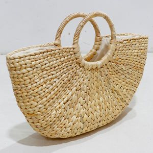 Bolso de mano Vintage de Artex Dong Thap, bolso de mano de paja de cuero tejido, bolsos de algas marinas hechos a mano para mujer - Product Image 1