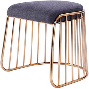 Banco Tapizado Moderno con Estructura Metálica Dorada, Otomana de Lujo en Terciopelo para Dormitorio, Sala de Estar, Entrada o Tocador - Product Image 2