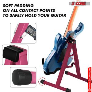 Supporto per Chitarra a Forma di A (2 Pezzi) con Braccio in Schiuma Morbida e Base Antiscivolo in Gomma per Strumenti Musicali Acustici ed Elettrici - Product Image 5