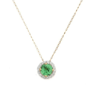 18K Gold Marquise Diamond & Pearl Pendant Necklace - Product Image 1