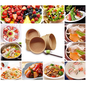 Tazón de Ensalada y Contenedor de Fideos de Papel Kraft 100% Desechable con Tapa de PET de 32oz, Diseño Redondo Moderno Biodegradable para Fiestas y Comida para Llevar - Product Image 2