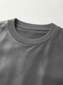 Wholesale Men's <b>Leather</b> T <b>Shirt</b> Real <b>Leather</b> Casual Crew Neck <b>Leather</b> T <b>Shirt</b> Genuine <b>Leather</b> Apparel Manufacturer <b>Shirts</b> - Product Image 4